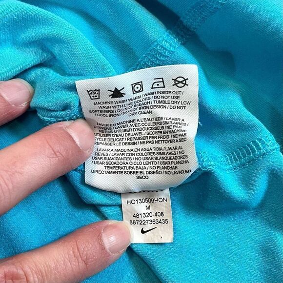 Nike Elements Turquoise Dri-Fit Running Long Sleeve Top Medium - Picture 14 of 14